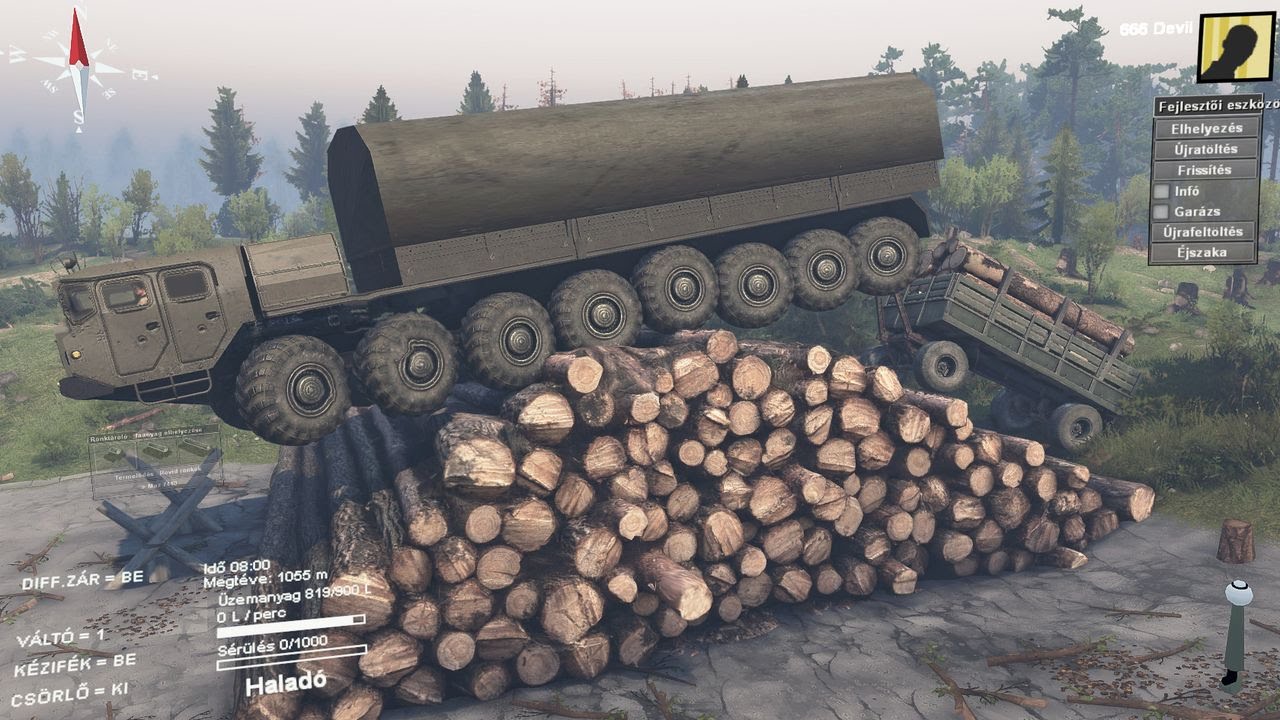 SpinTires     MAZ  -- 7410     16X16    próba.