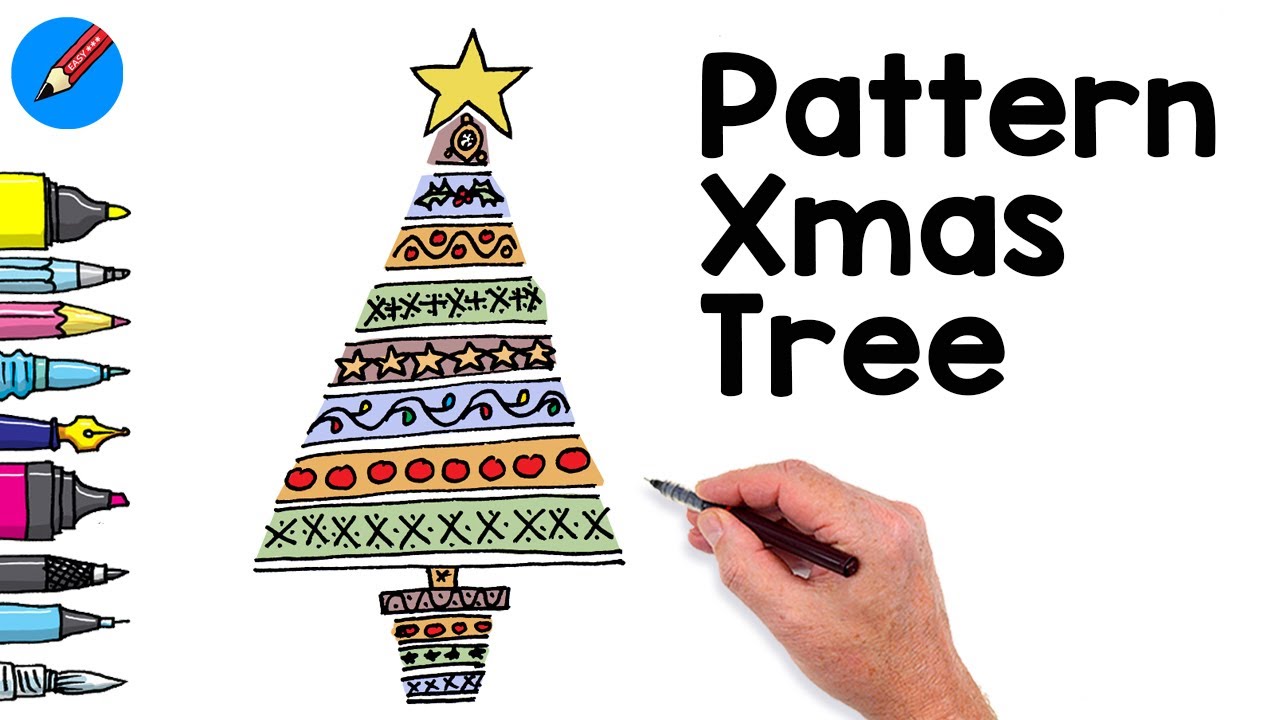 Draw a Pattern Christmas Tree with this Easy Holiday Design!