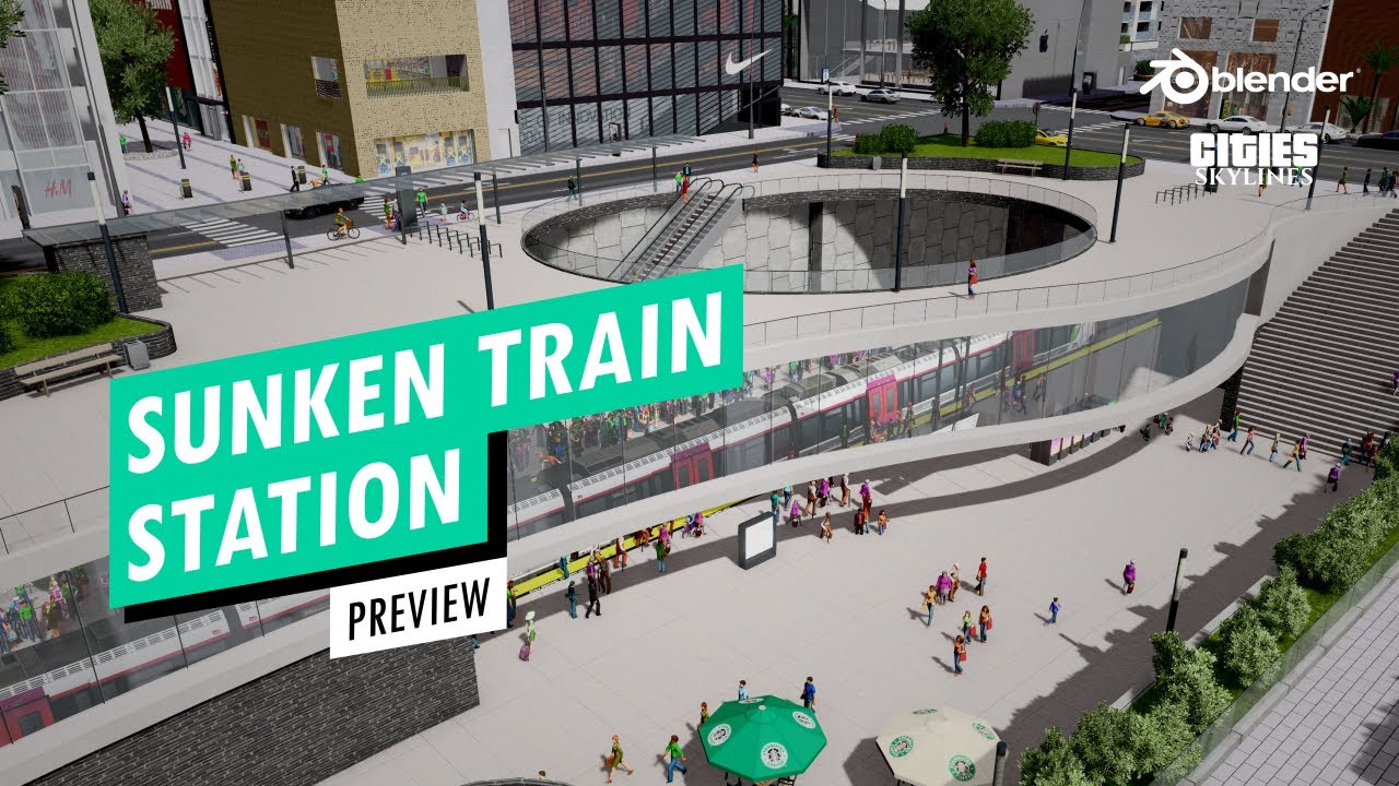 Sunken Train Station Preview [Cities Skylines]