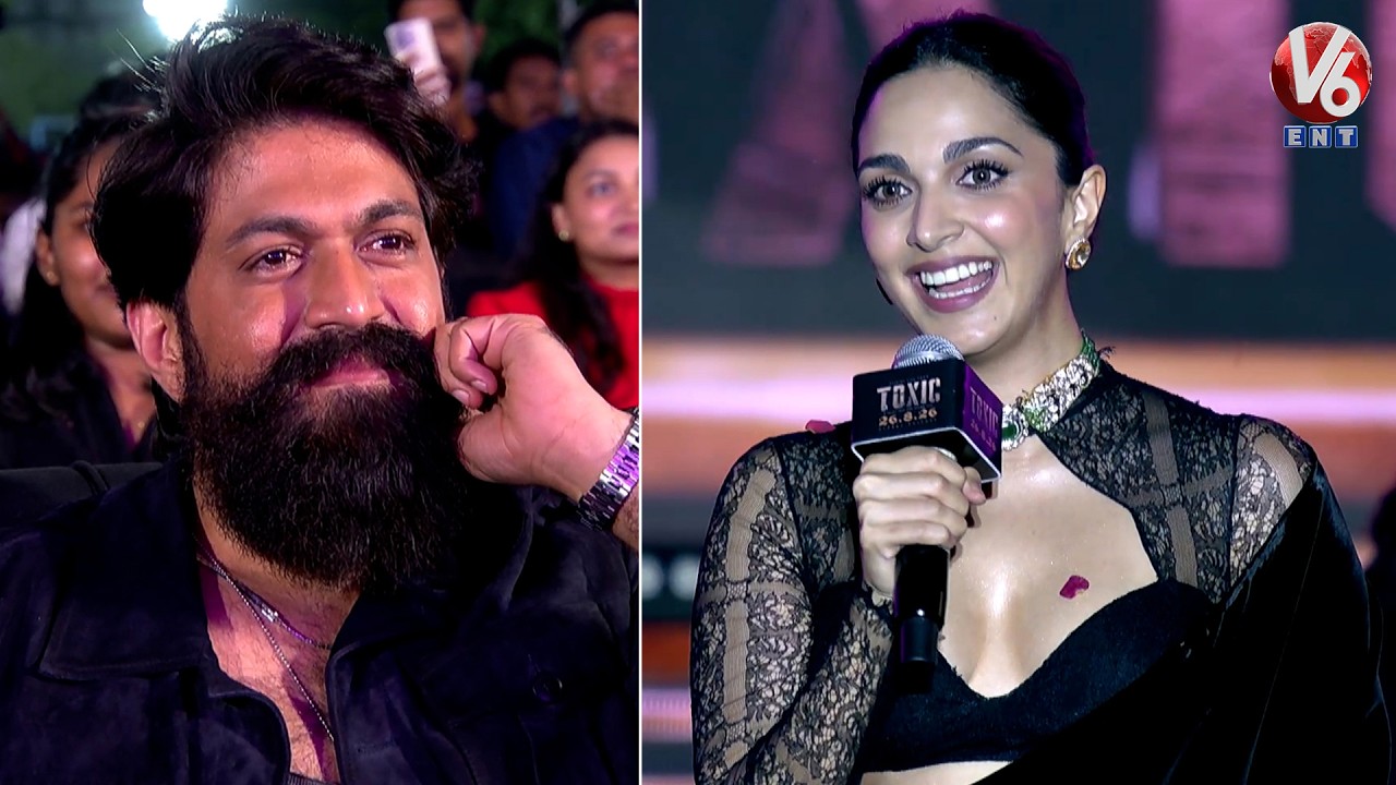 Heroine Kiara Advani Cute Speech | Toxic Telugu Pre Release Event | V6ENT