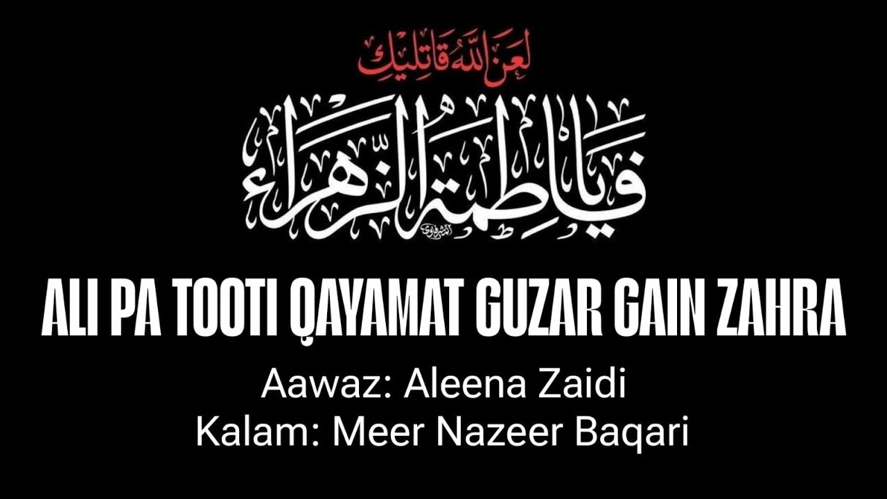 Shahadat Bibi Fatema || Noha2024 || Awaz Aleena Zaidi || Kalam Meer Nazeer Baqari