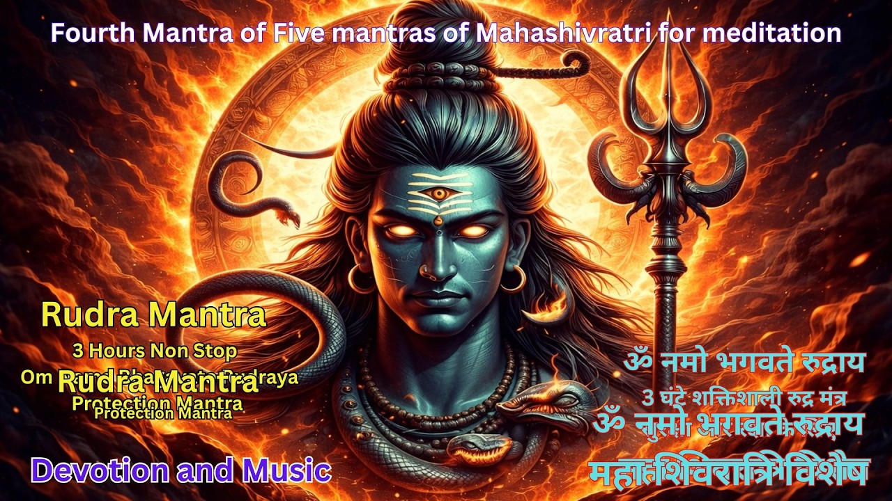 Rudra Mantra For Protectio; ॐ नमो भगवते रुद्राय-3 घंटे शक्तिशाली मंत्र - सुरक्षा और संरक्षण के लिए