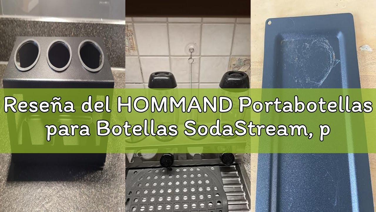 Reseña del HOMMAND Portabotellas para Botellas SodaStream, para Drenaje de 4 Botellas, Incluye Anill