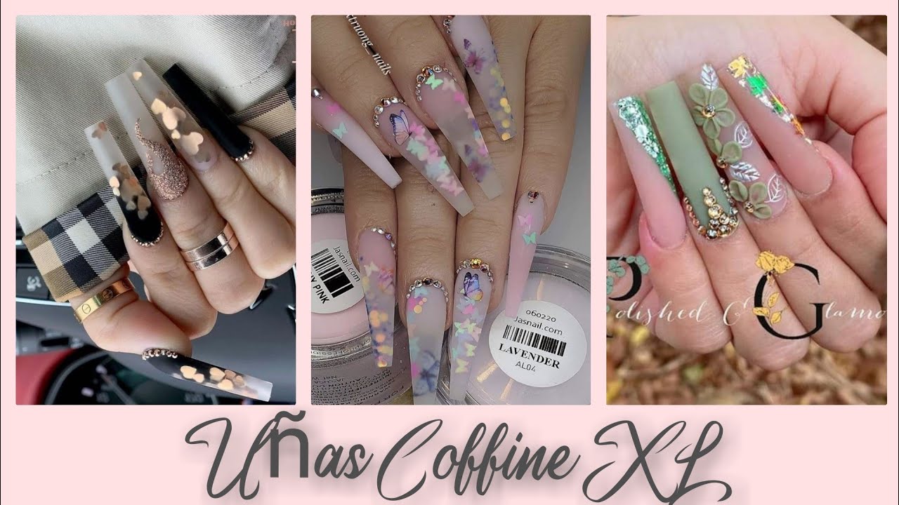 UÑAS ACRÍLICO COFFIN XL 2021/ TENDENCIA UÑAS 2021/UÑAS EXTRALARGAS ACRÍLICO/#uñas #tendencias