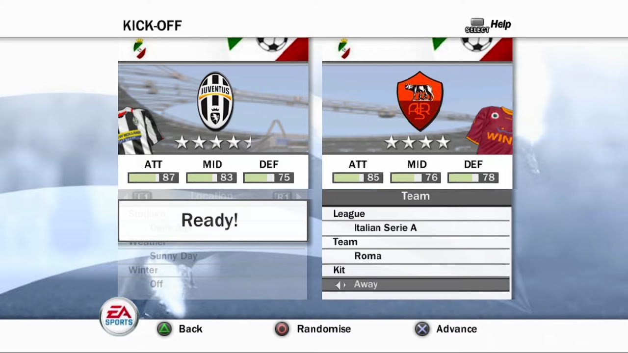 FIFA 08 (PS2) Gameplay - Juventus vs Roma