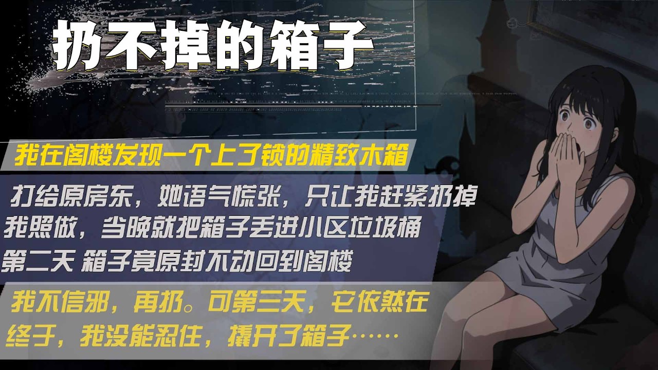 我在閣樓發現一個上了鎖的精緻木箱，打給原房東，她語氣慌張，只讓我趕緊扔掉，我照做，當晚就把箱子丟進社區垃圾桶，第二天 箱子竟原封不動回到閣樓，我不信邪，再扔。可第三天，它依然在，終於，我沒能忍住，