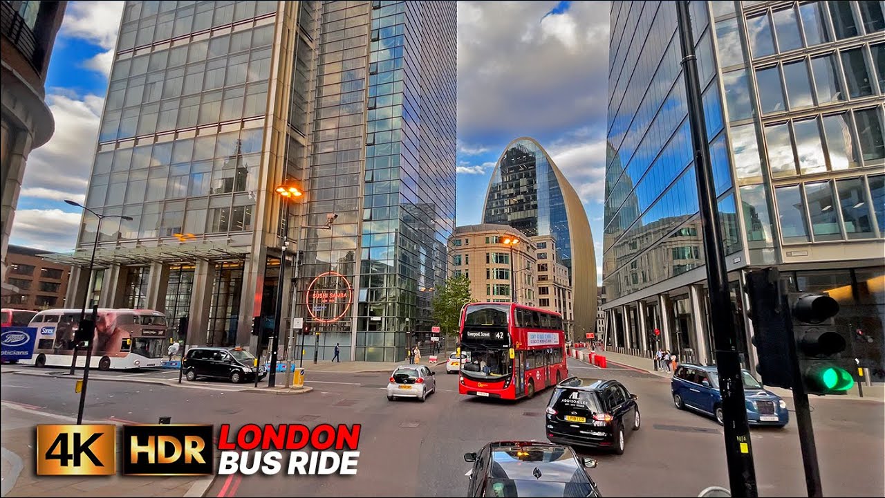 LONDON Bus Ride 🇬🇧 - Route 344 - Journey through the city, past old structures and new skyscrapers 🏙
