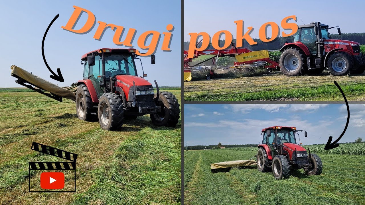 Sianokosy 2023|2 pokos w Gr Gajowy|Case JXU 85 + Samasz|Massey Ferguson 7715 + Pottinger|