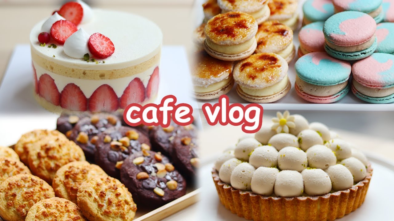[ENG] 힐링되는 10분!! 디저트 만들기 영상 | 인기 예감 카페 쿠키, 딸기 디저트| Dessert Cafe Vlog