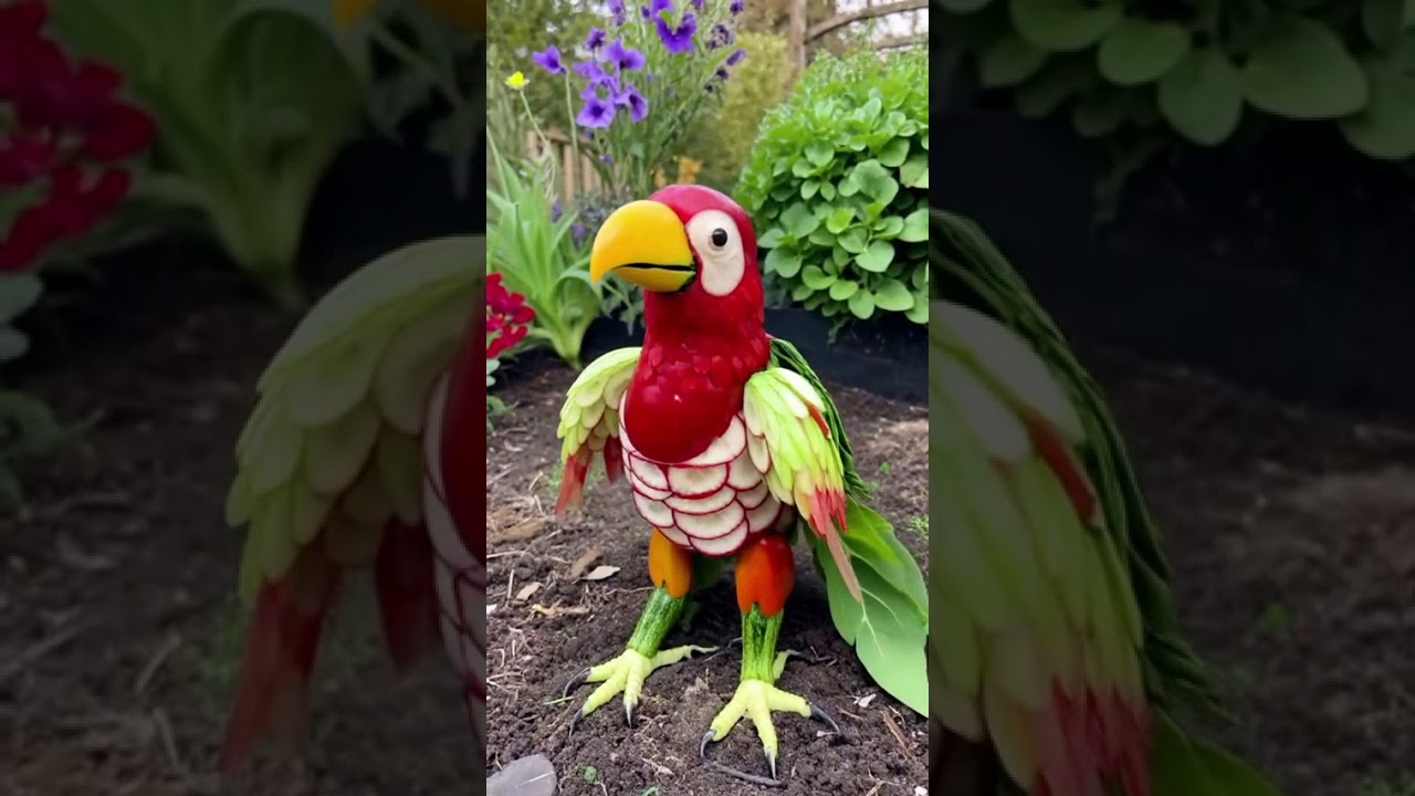 Vegetable Parrot & Peacock Fun in Jungle 🦜🦚🌳 | Cute Nature Moment.|AI Masti Word|