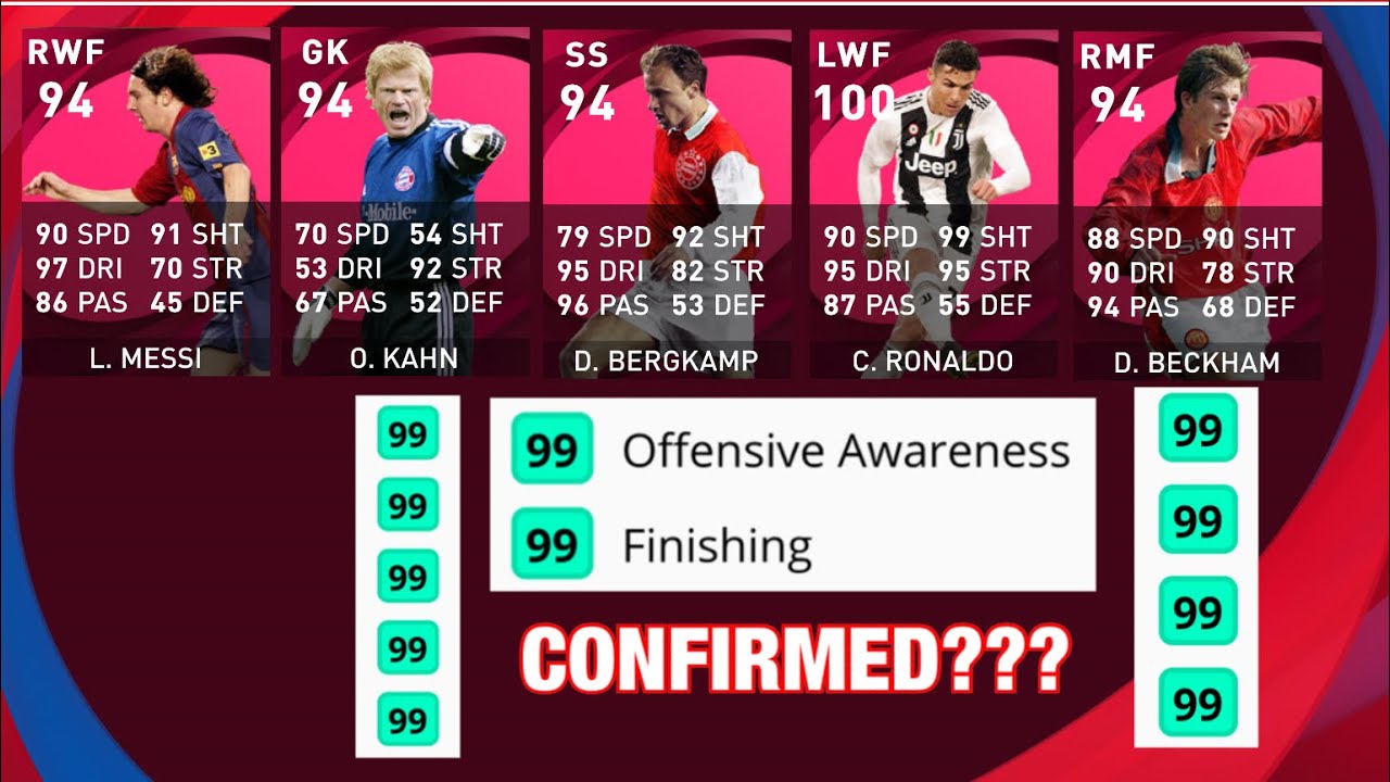 PES MOBILE NEW CARDS PES 2021 WITH COMPLETE STATS/CONFIRMED