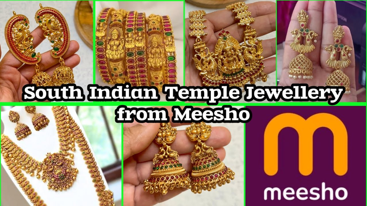 *Wedding Special* MEESHO temple motive JEWELLERY| ✨South Indian Jewellery from Meesho #unboxing