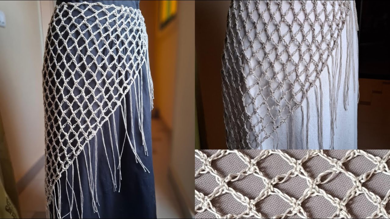 Crochet summer cover up كروشية كاش مايوة موضة جدا Solomon's knot