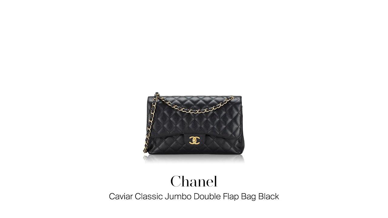 Titip Jual Tas Branded Second: Chanel Caviar Classic Jumbo Double Flap Bag Black
