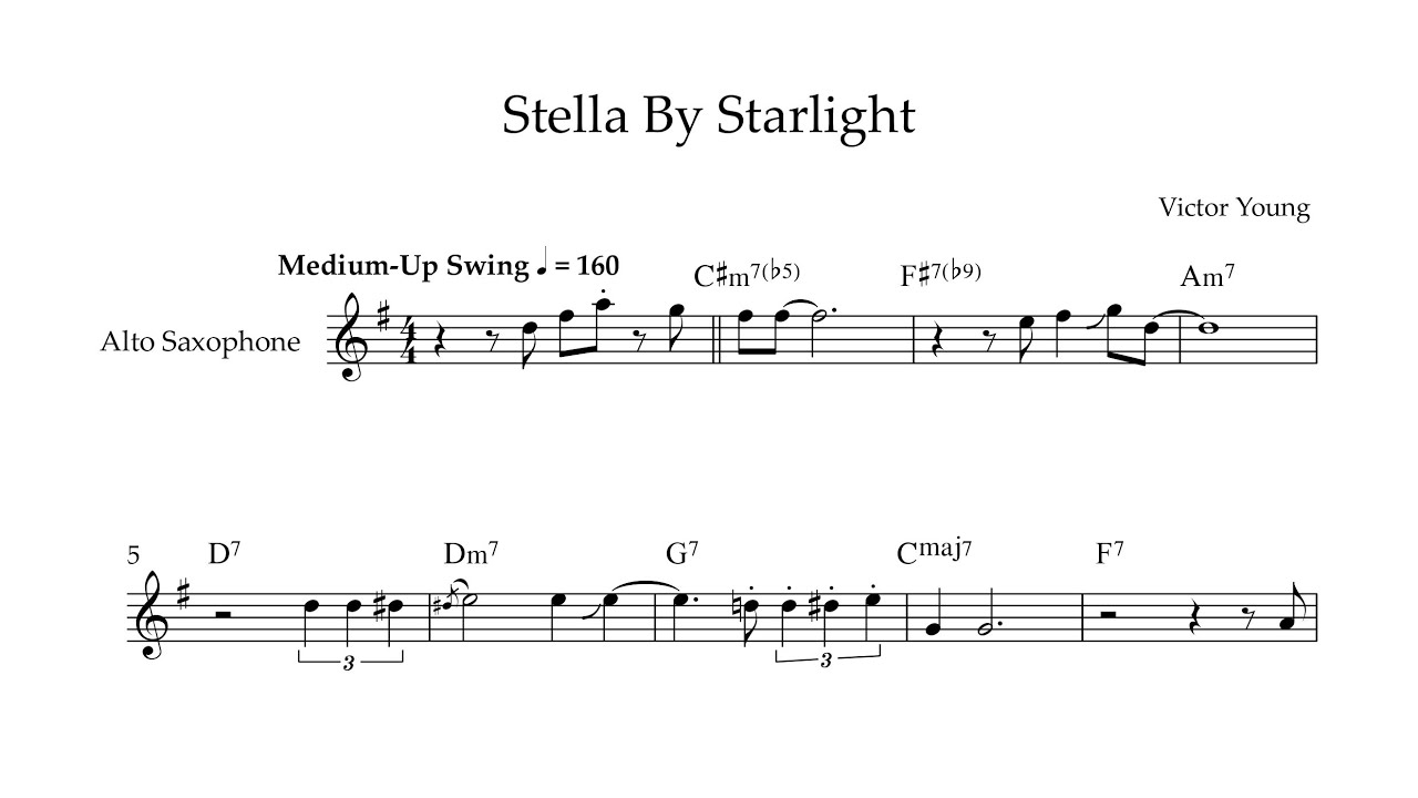 Stella By Starlight - Lou Donaldson Alto Sax Transcription