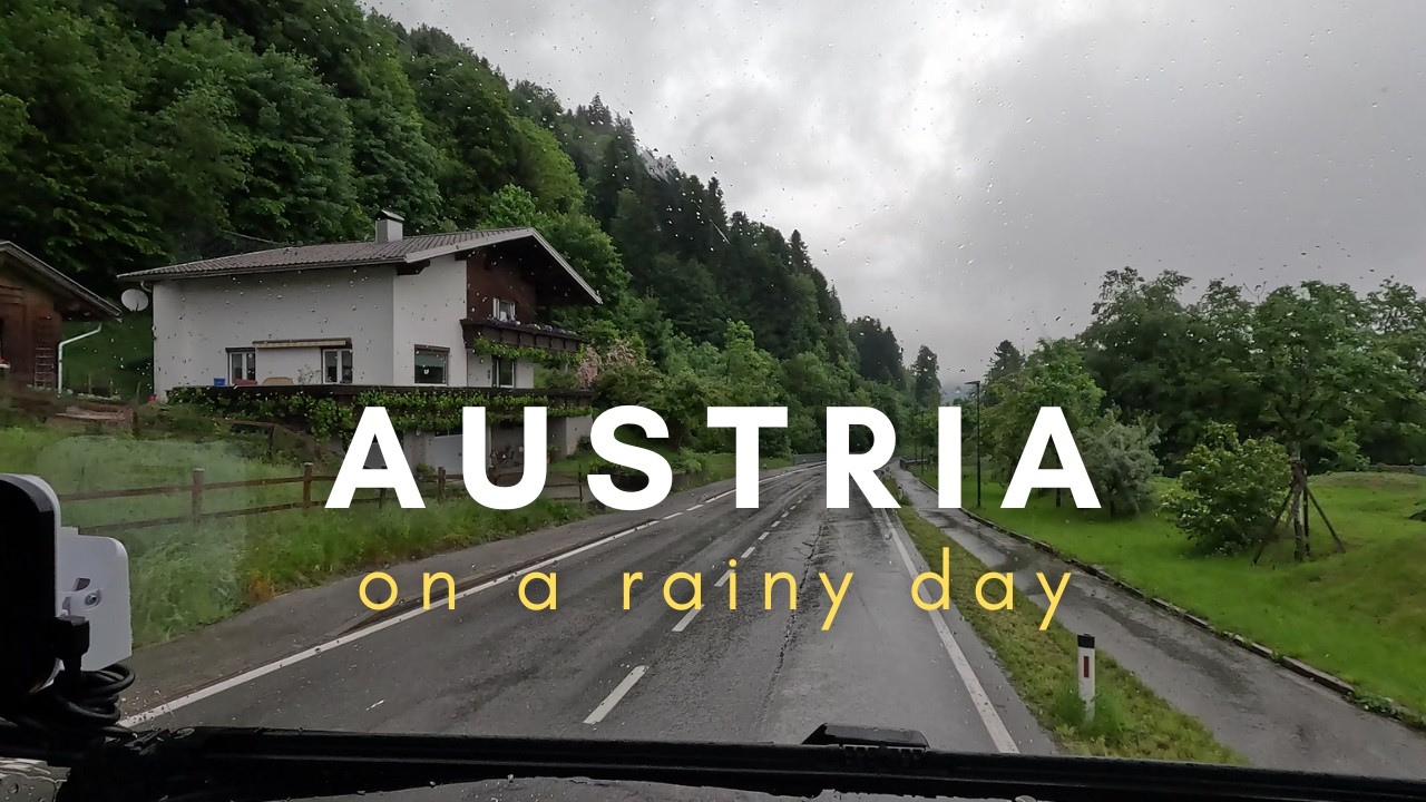 Driving in stunning Austria on a rainy day: Bregenz to Langen
