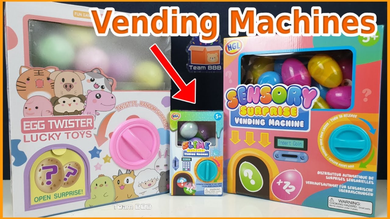 TOY VENDING MACHINES! Slime, Fidgets and Mini figures inside Sensory surprise Lucky toys