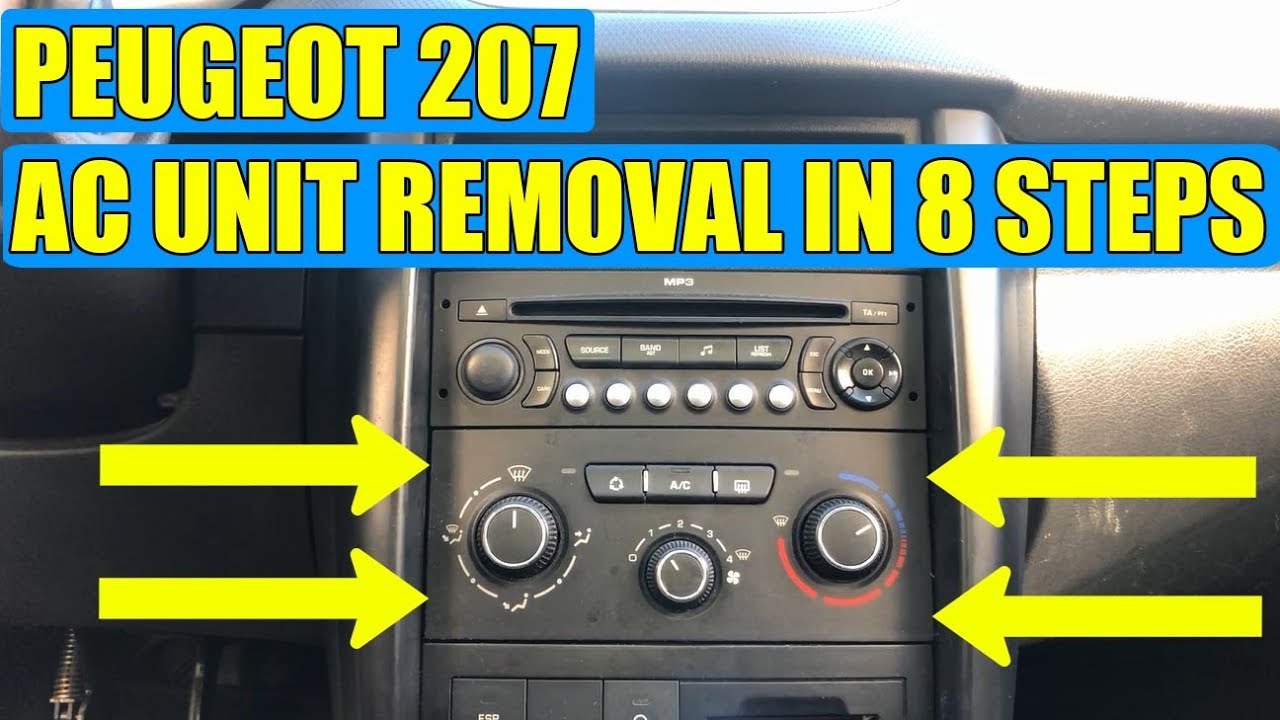 TUTORIAL: How to remove AC Control Unit (HVAC module) Peugeot 207 in 8 steps