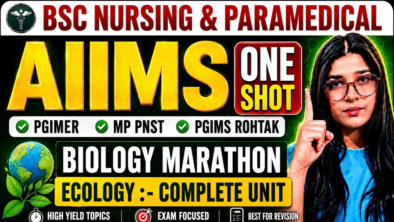 🔥 ECOLOGY COMPLETE UNIT | AIIMS BSc Nursing & Paramedical 2026 | Biology MCQ Session 🔥