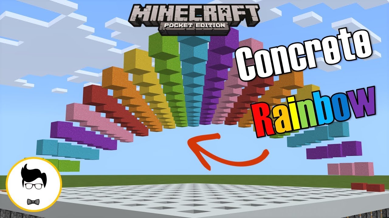 Minecraft PE CONCRETE RAINBOW WAVE MACHINE! (PE/Xbox/Windows10/Switch)
