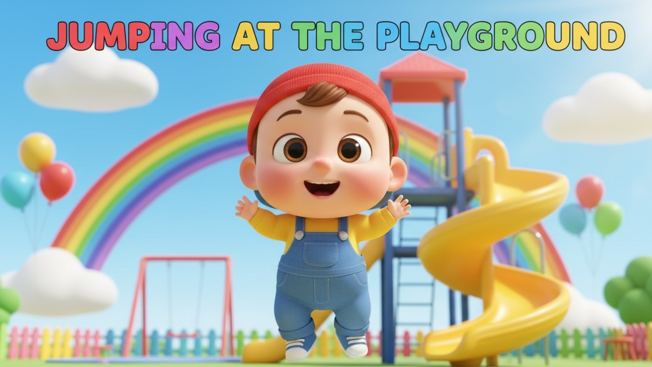 Jumping at the Playground 🌈 | Fun Kids Song & Nursery Rhymes | HAPPYLAND RHYMES