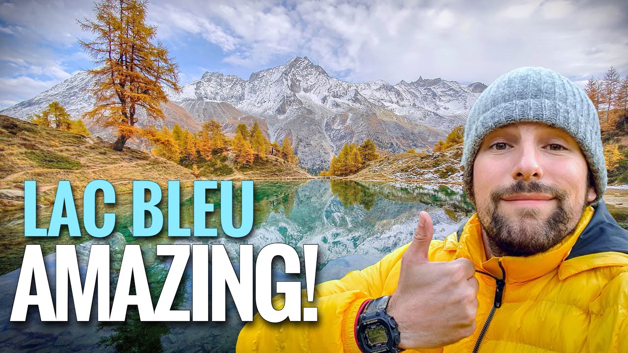 Lac Bleu SWITZERLAND: The MOST BEAUTIFUL unknown Lake – Golden Autumn – Val d'Hérens Wallis Valais