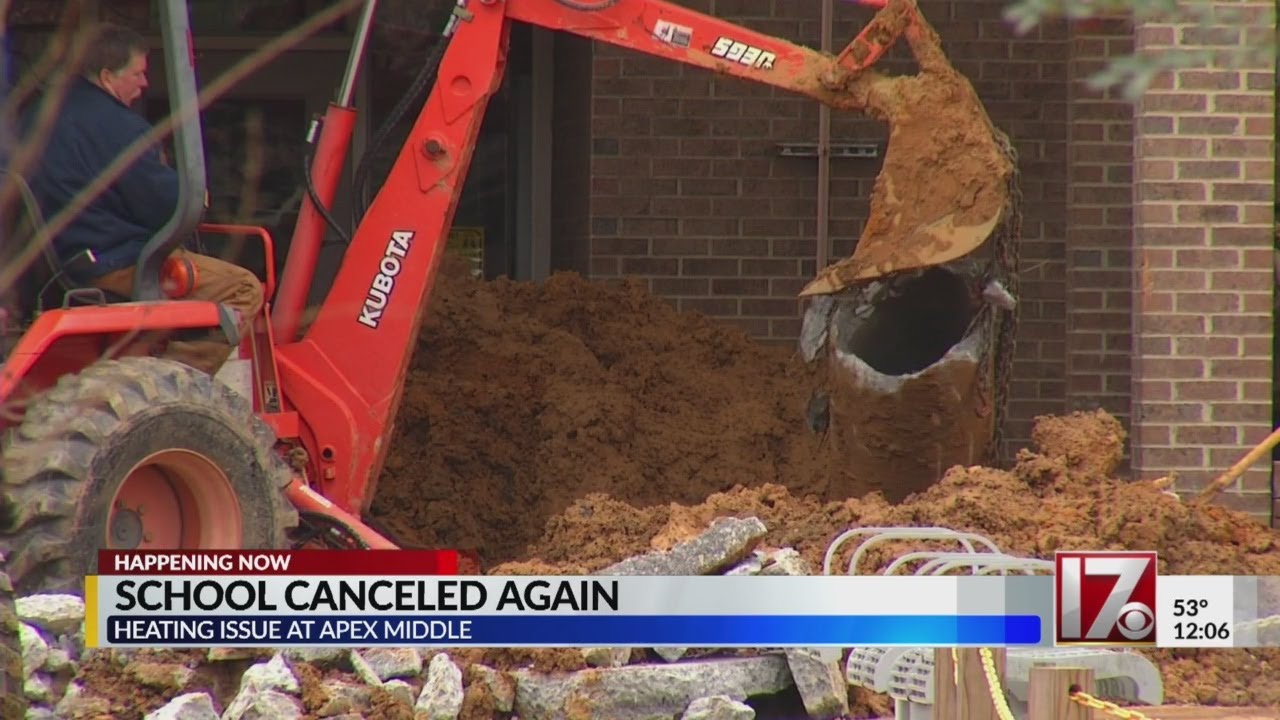 Apex Middle School closed again because of heating problems