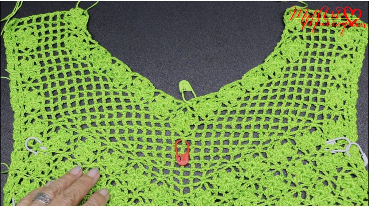 Vestido Crochet Verde Limón XXL 1de 5