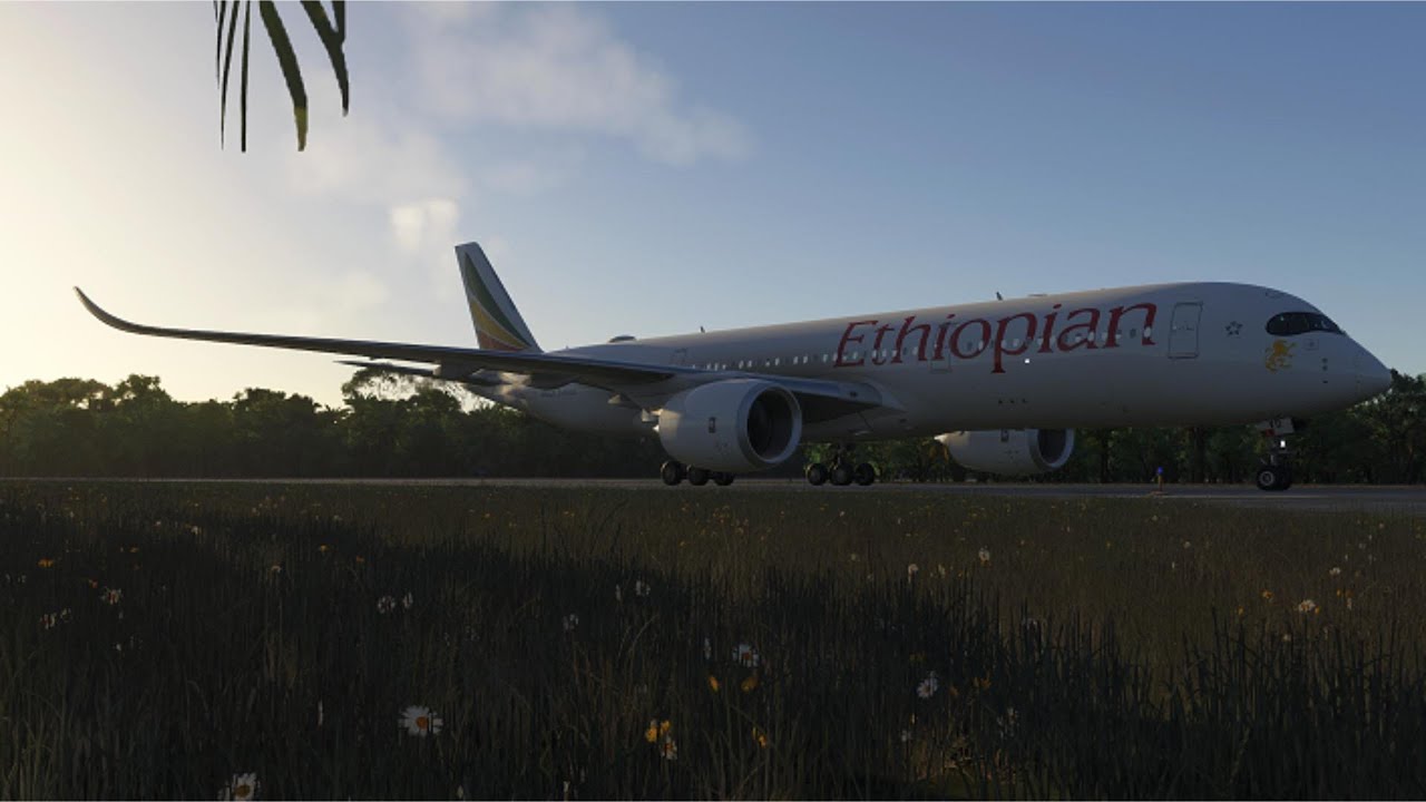 [MSFS 2024] {4k} Full Flight  STORMY Addis-Abeba to Moroni ETH825 ini A350 RTX5070