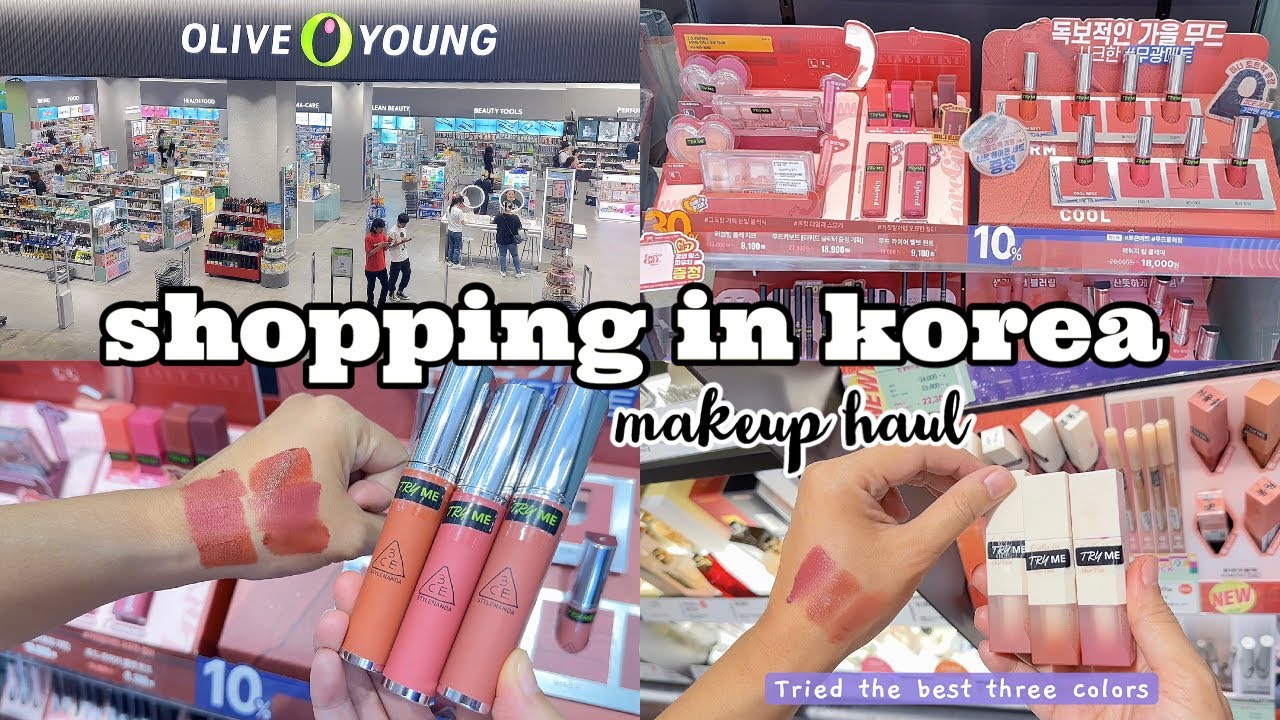 shopping in korea vlog 🇰🇷 new makeup haul for autumn 💄 best lip products & tons of freebies