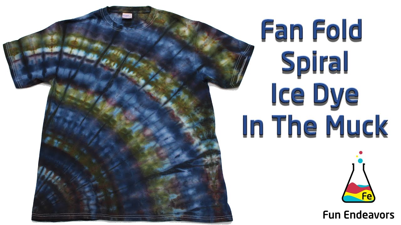 Tie Dye Designs:  Fan Fold Spiral Ice Dye [In the Muck]