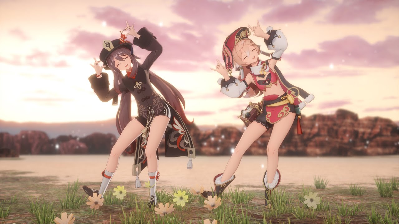 [1/2] 【4K / Genshin Impact MMD】 Hu Tao Yanfei / ようこそジャパリパークへ