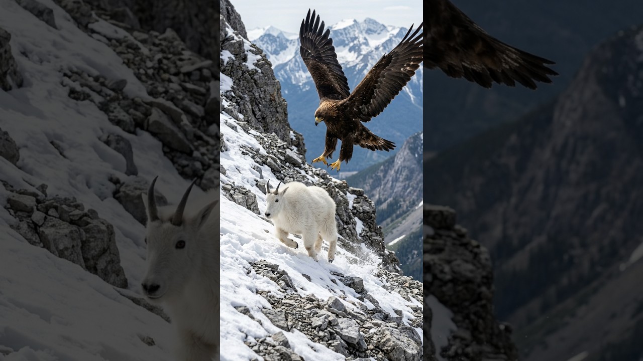 Eagle Attacks a Mountain Goat Kid #mountaingoat #wildlifedocumentary