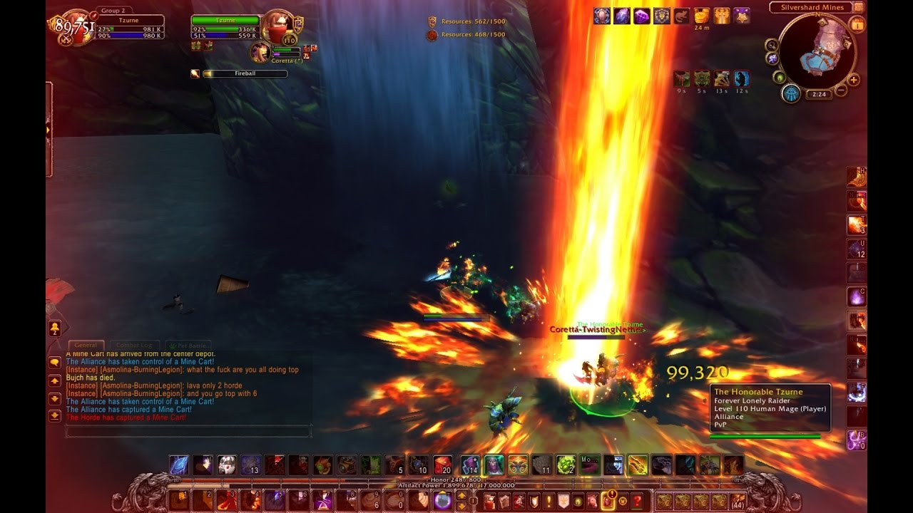 Legion Fire Mage PvP 7.2 Tzurne Sylvanas EU WoW 110