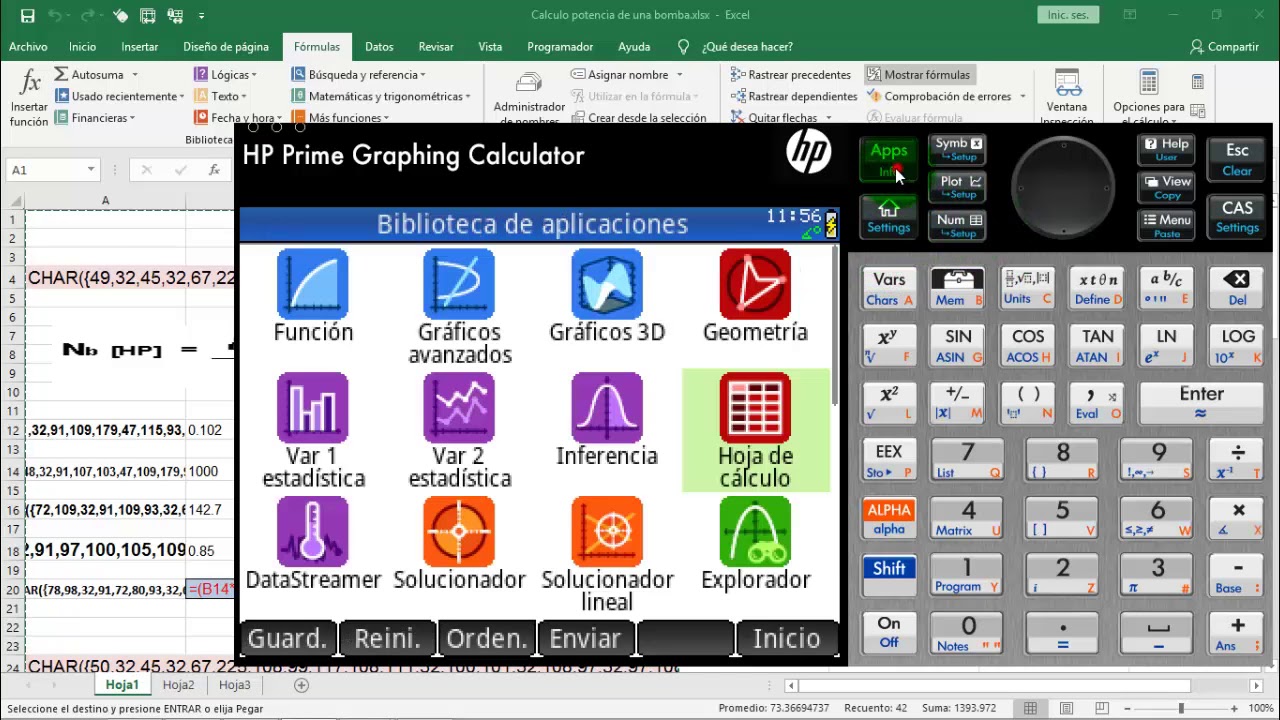 HP PRIME TRANSFERIR HOJA EXCEL TEXTO Y FORMULAS