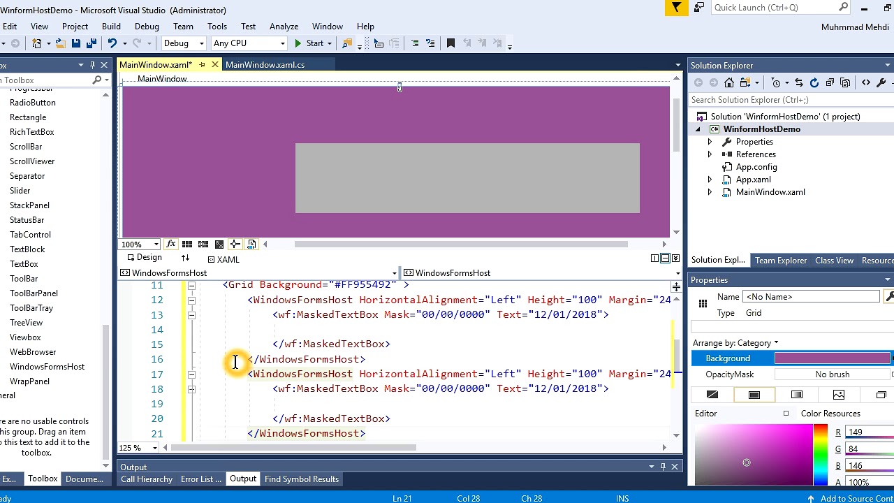 How to used WindowsformsHost Control in wpf  C#?