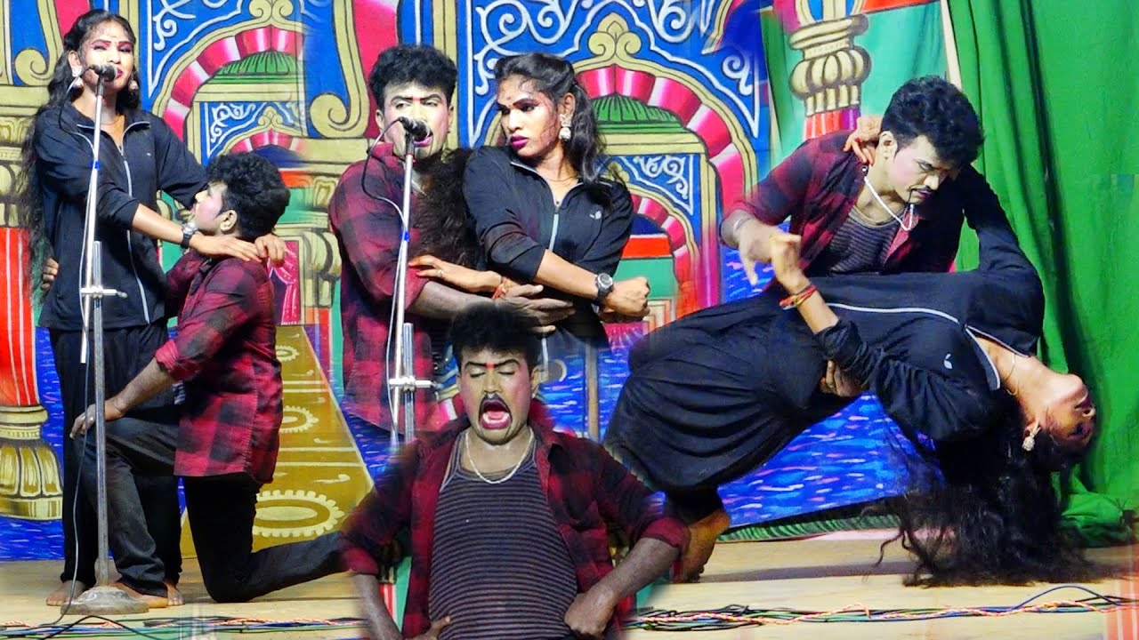 K தரணி ஸ்ரீ டான்ஸ், R T முத்துராஜா பபூன் || கண்டுப்பட்டி வள்ளி திருமணம் நாடகம்
