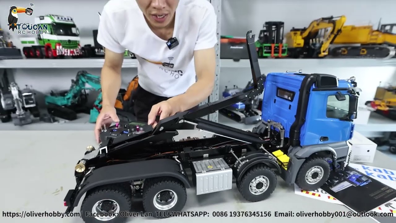 Unbox kabolite K3365 Roll on & off RC hydraulic dumper, 2 speed, light & sound, diff lock