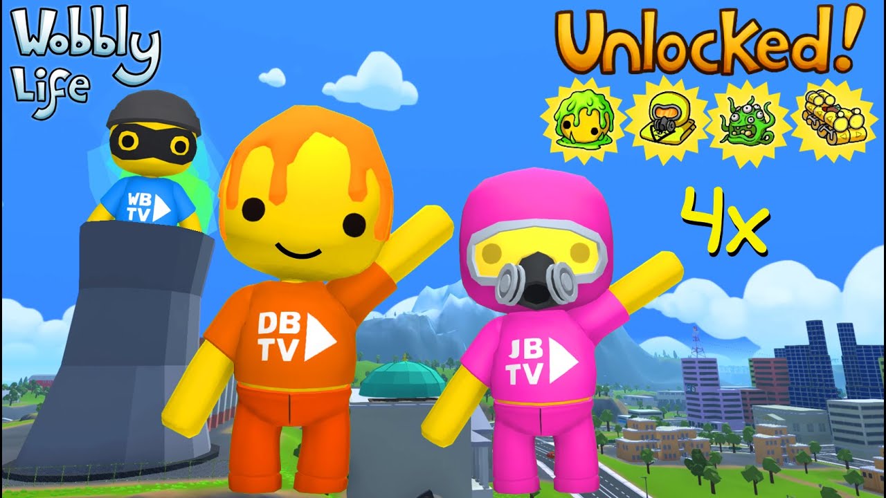 WE UNLOCKED THE TOXIC WASTE CAR, MONSTER PET, GOOPY COSTUME & HAZMAT OUTFIT IN WOBBLY LIFE