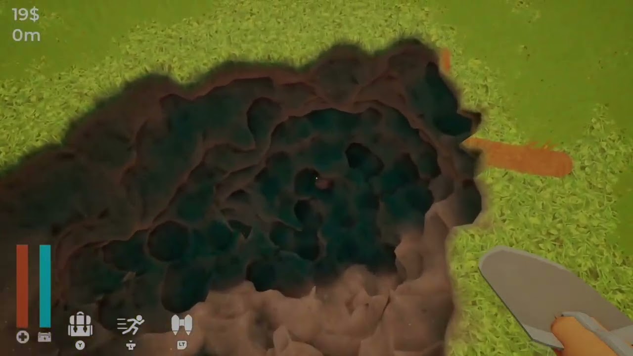 Playing a game about digging a hole