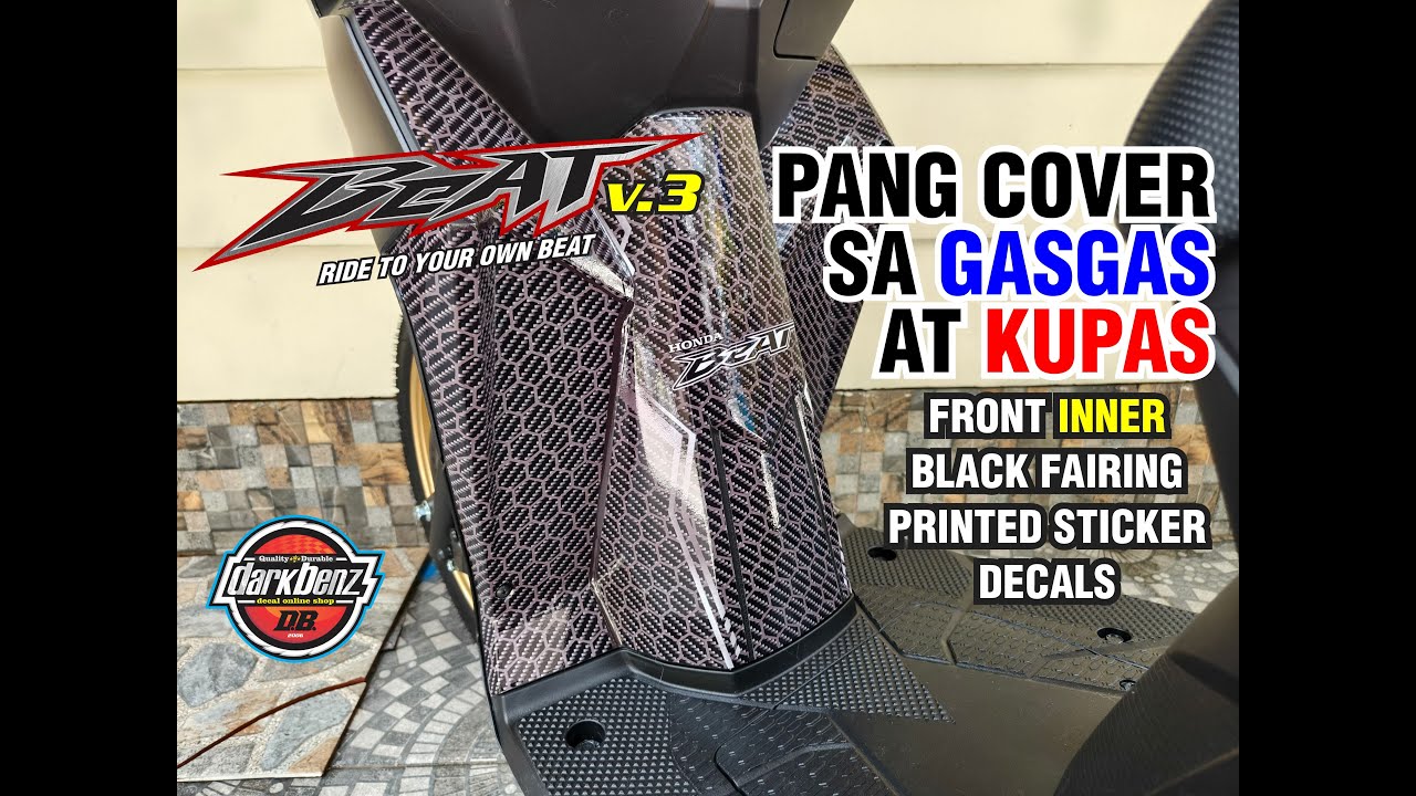 Honda BeAT Version 3 Front Inner Black Fairing Sticker Decal - Installation Guide | by DarkBenz