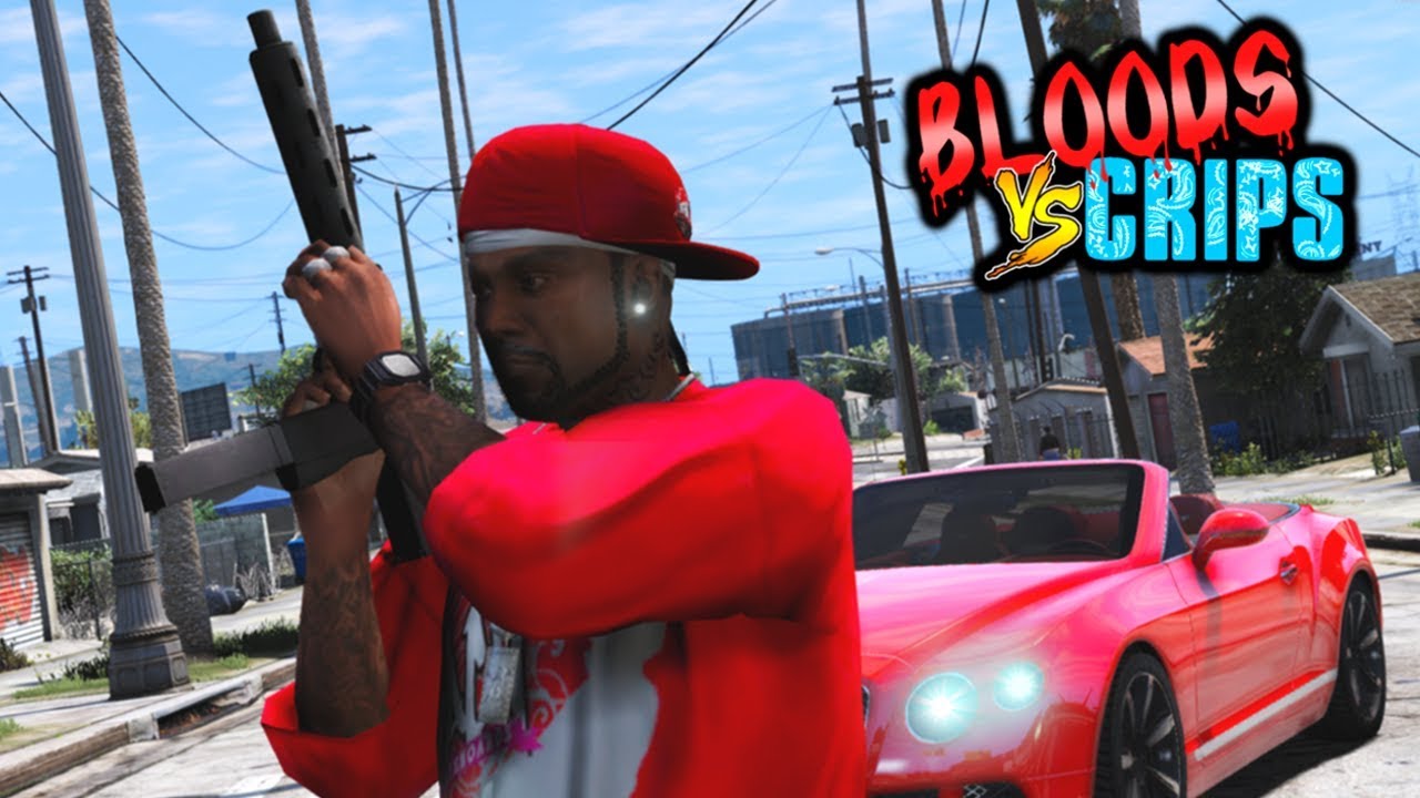 BLOODS VS CRIPS GANG LAND WAR ZONE #1 (GTA5)