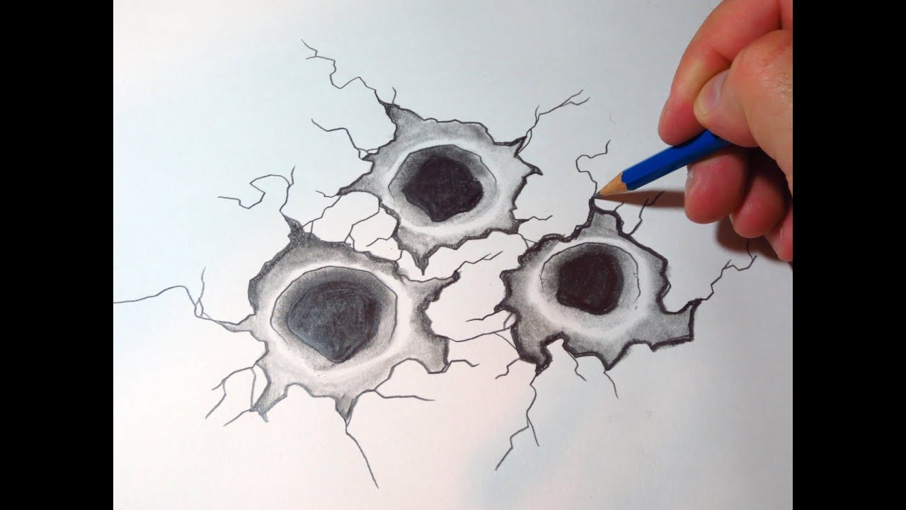 How To Draw Bullet Holes