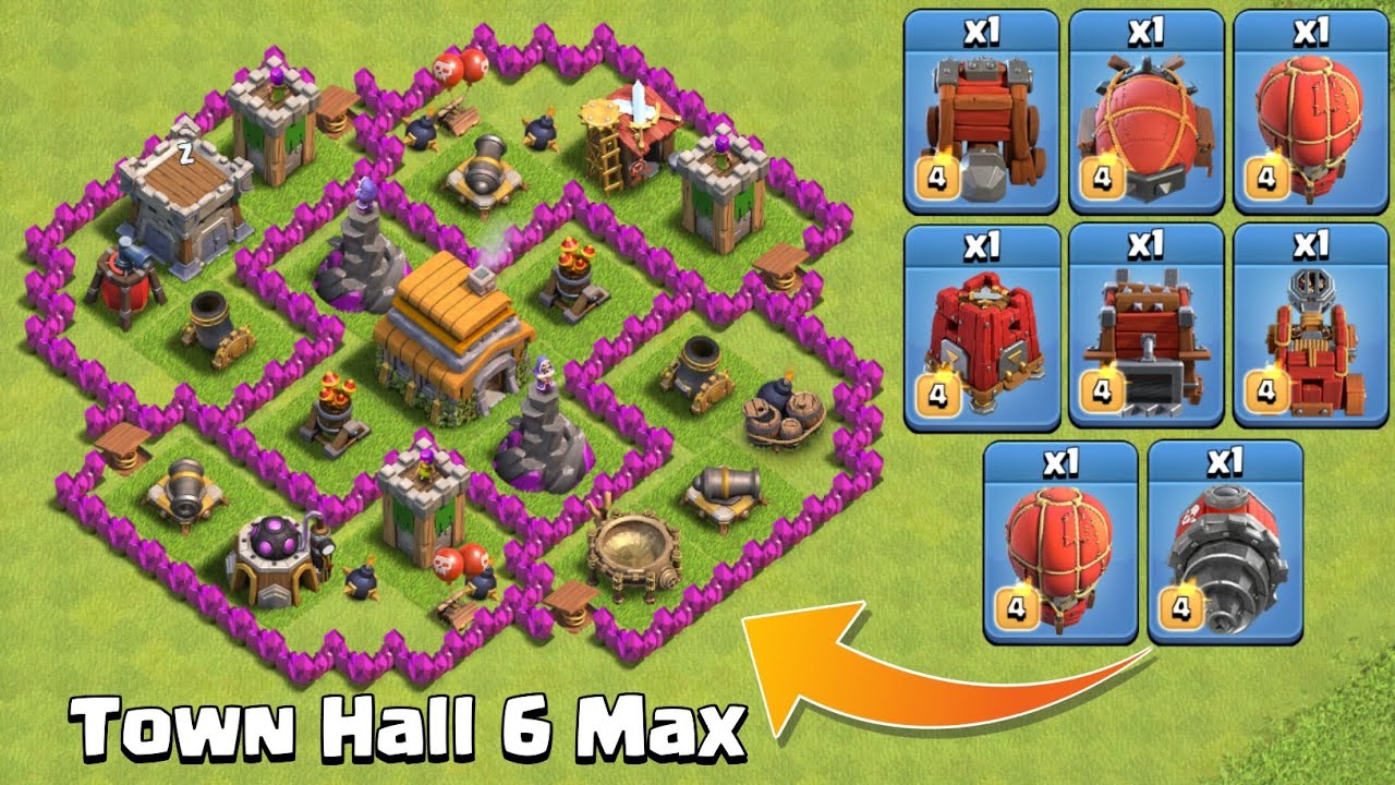 Town Hall 6 Max vs All Siege Machine | Clash of Clans