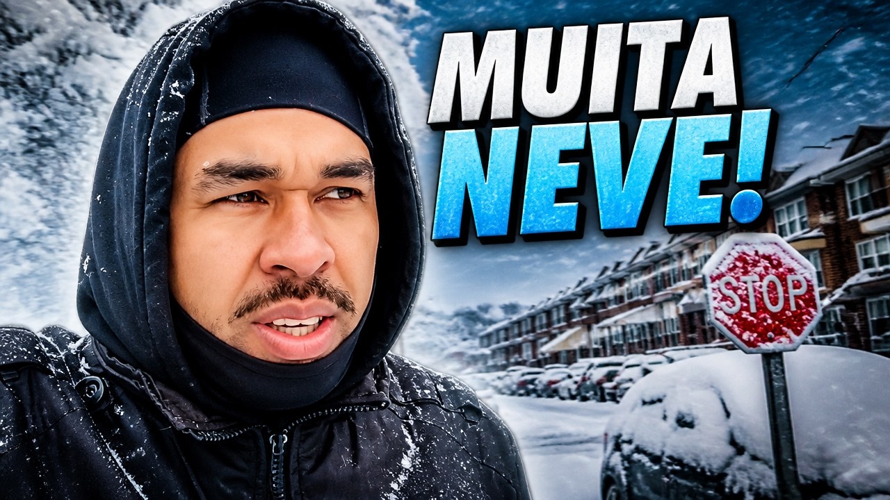 Acordei com muita neve na rua nos Estados Unidos