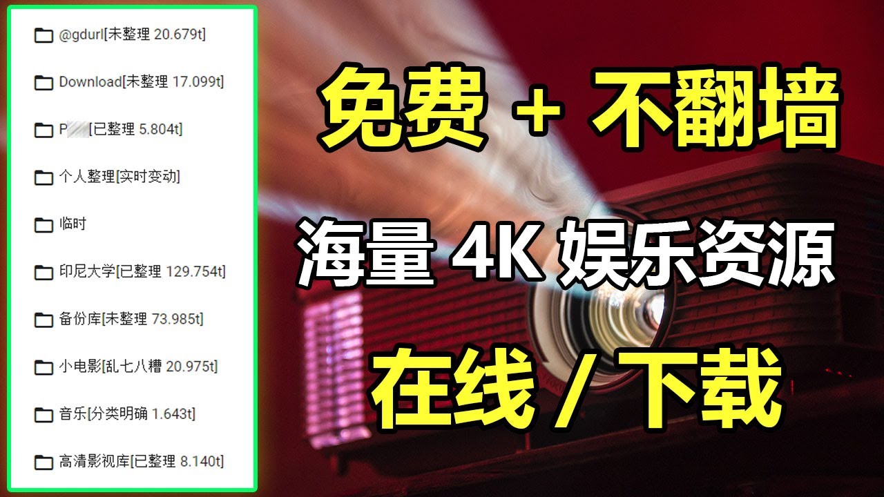 免费+不翻墙!在线观看或下载海量高清娱乐内容。用Goindex免翻墙下载Google Drive文件教程