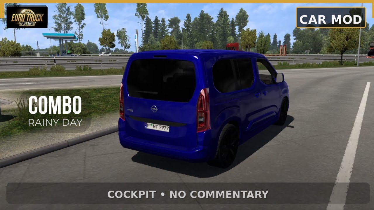 ETS2 Opel Combo Drive: Strasbourg to Osnabrück (Rainy Day to Night) (Cockpit View • No Commentary)