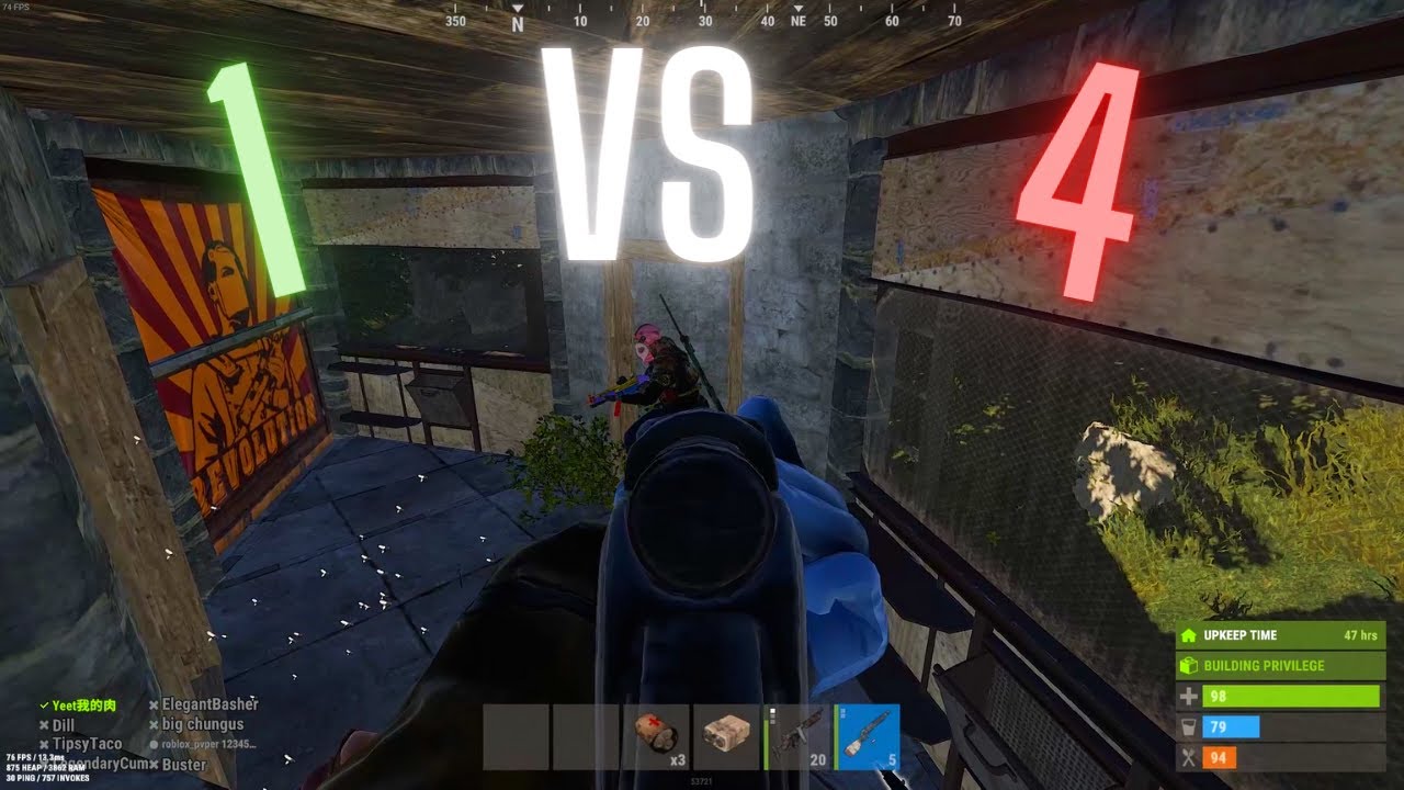 Rust - Intense 1v4 Online Raid Defense