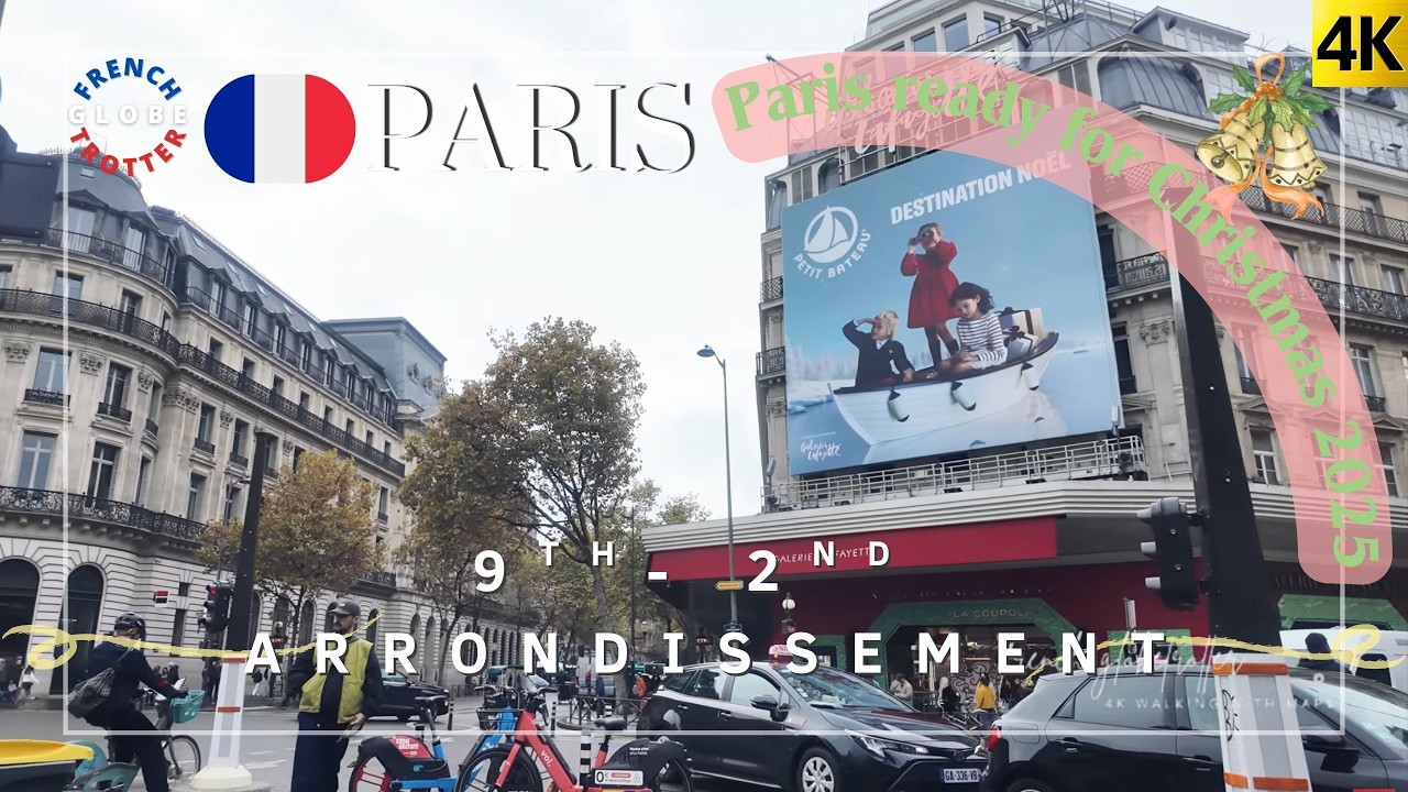 Paris Christmas Vibe 4K 🇫🇷 Galeries Lafayette ➜ Panth&eacute;on Palace ➜Passage Choiseul➜ Rue Sainte-Anne