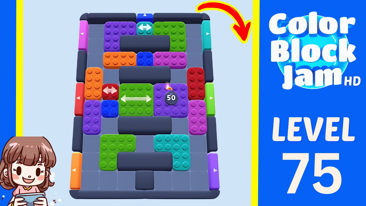 Color Block Jam Level 75 Solution Walkthrough